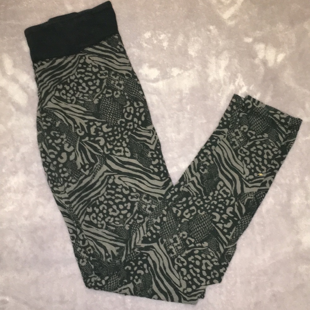 Black cheetah work out leggings